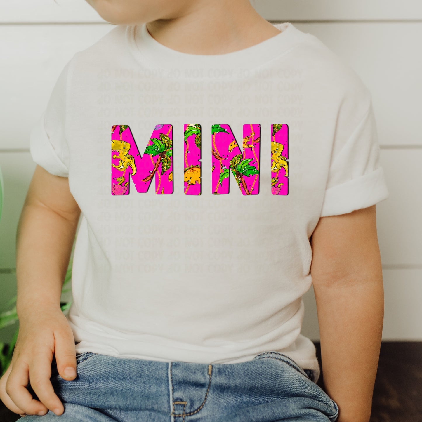 DTF TRANSFER Pink Dino Mini