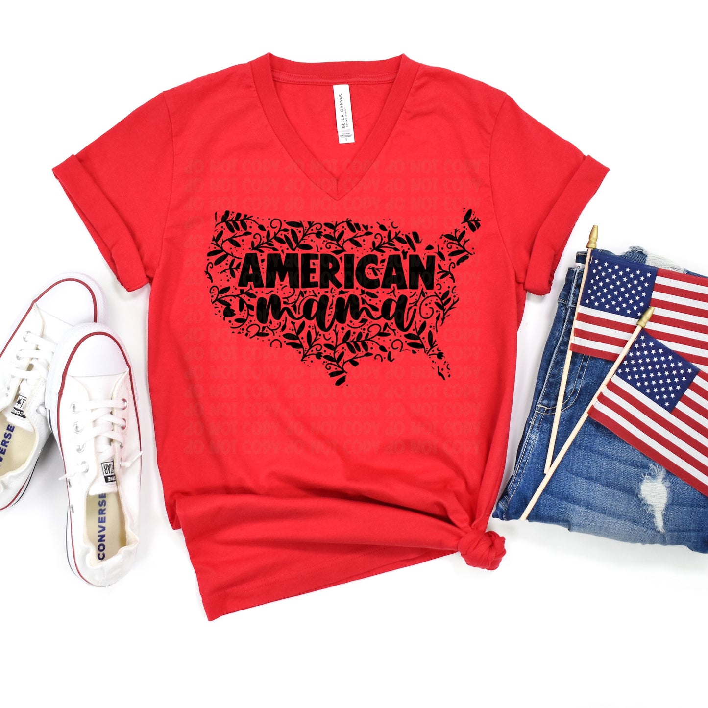 DTF TRANSFER American Mama Floral USA