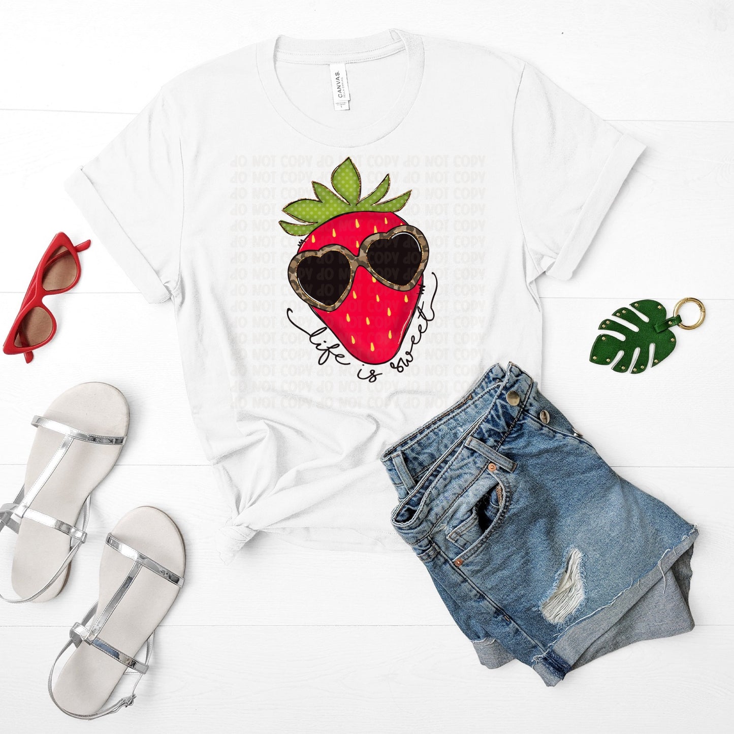 DTF TRANSFER Life Is Sweet Strawberry