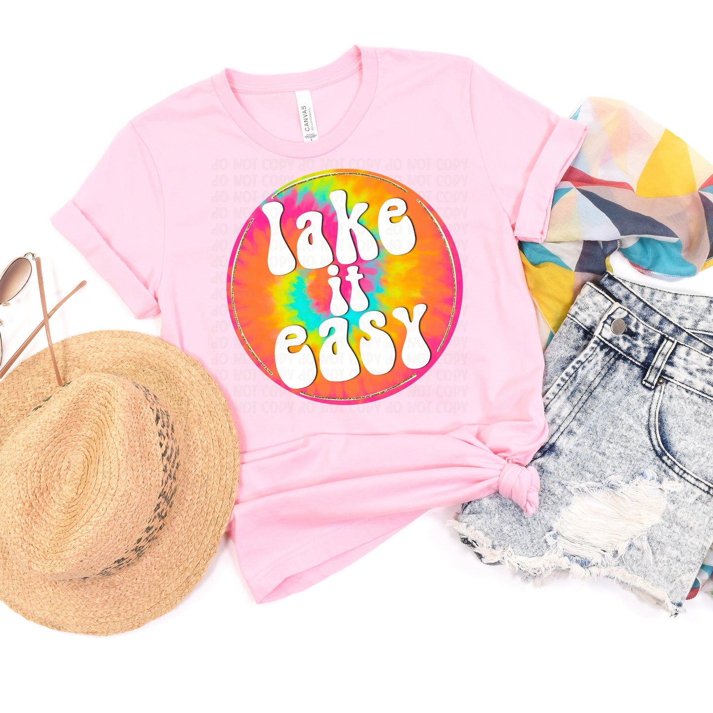 DTF TRANSFER Lake It Easy Retro Tie Dye