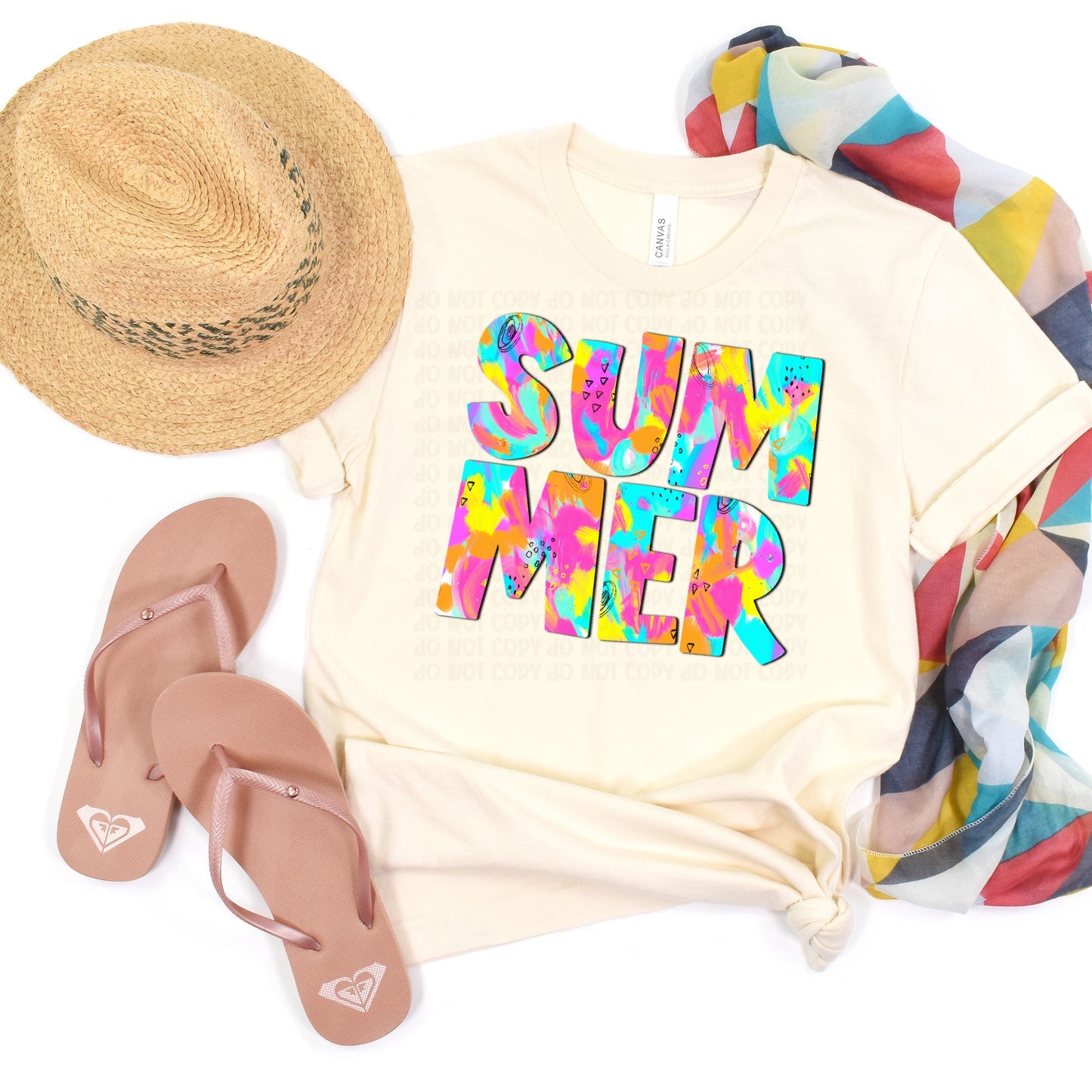 DTF TRANSFER Summer Multi-Colored Paint Splatter