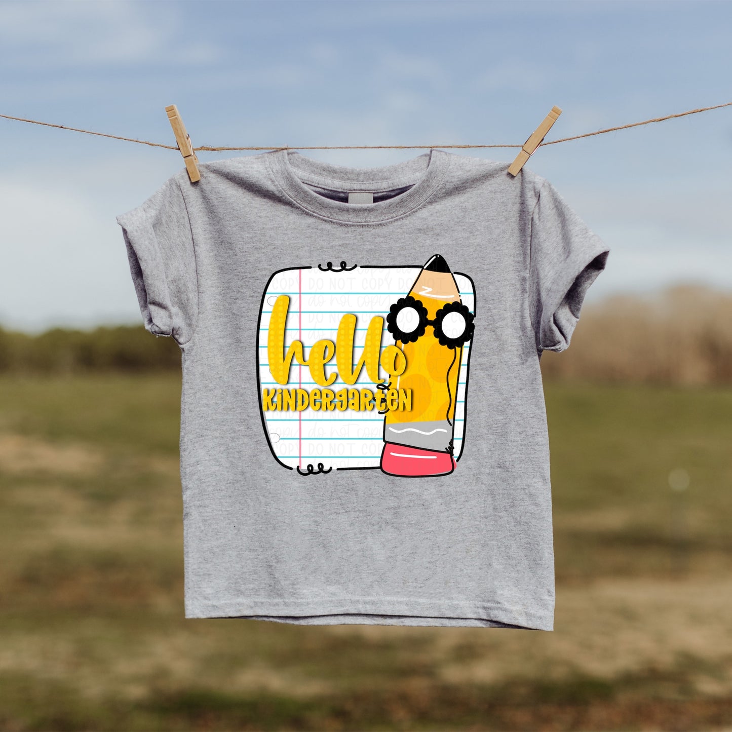 DTF TRANSFER Hello Kindergarten Paper & Pencil