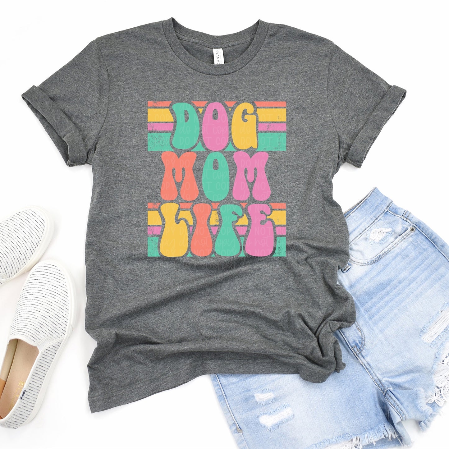 DTF TRANSFER Dog Mom Life Vintage Retro