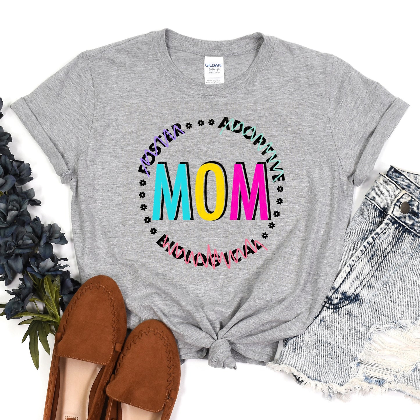 DTF TRANSFER Foster, Adoptive, Biological MOM (Neon)