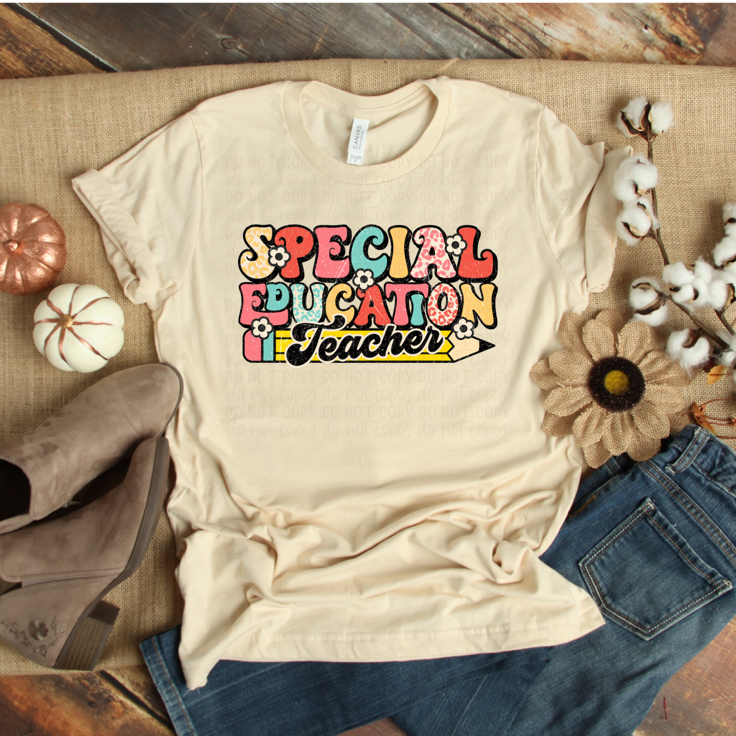 DTF TRANSFER Special Education Teacher Retro