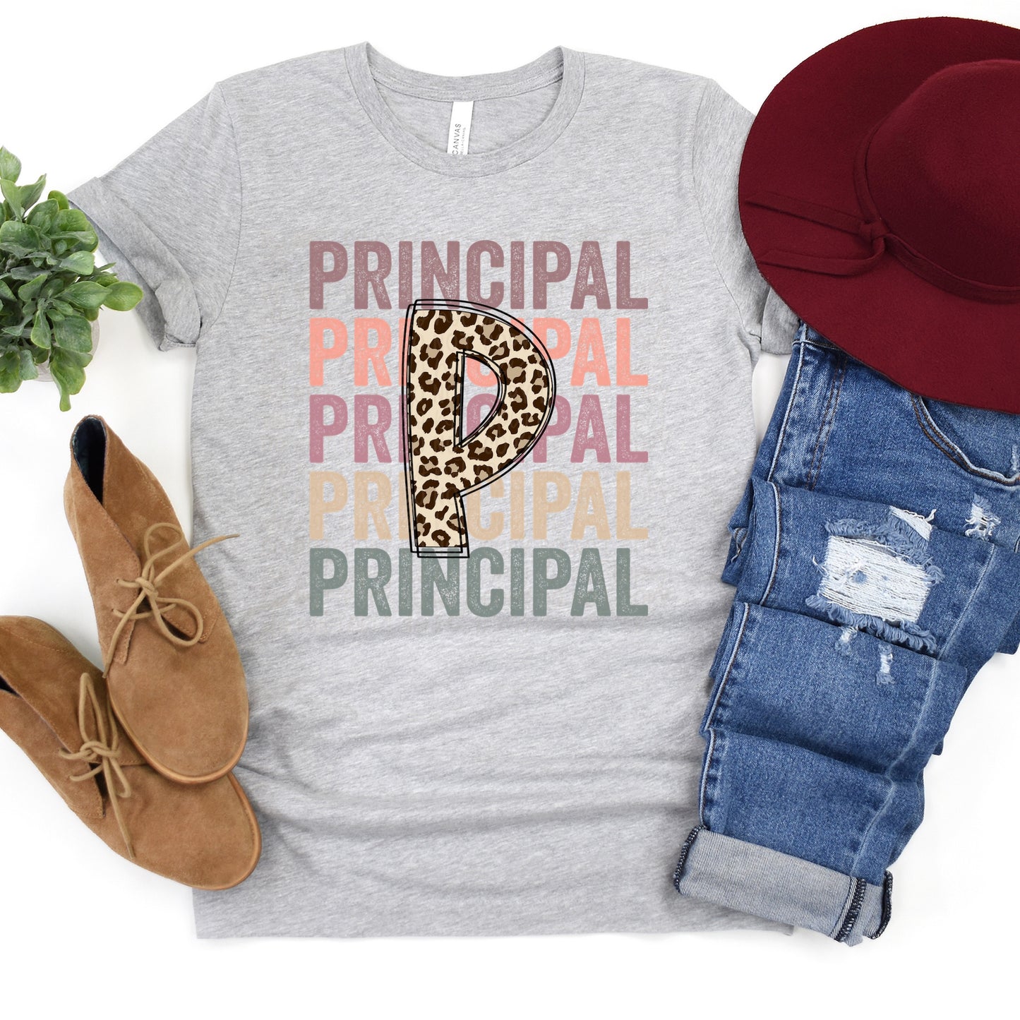DTF TRANSFER Principal Stacked Leopard