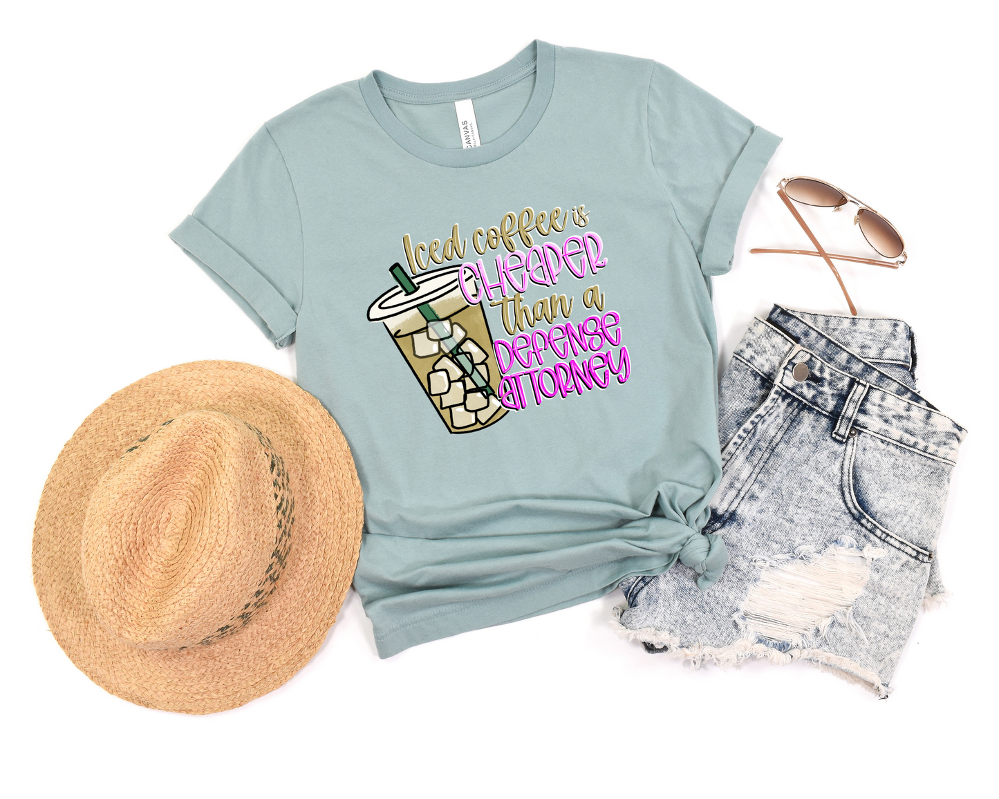 DTF TRANSFER Iced Coffee Is Cheaper Than A Defense Attorney