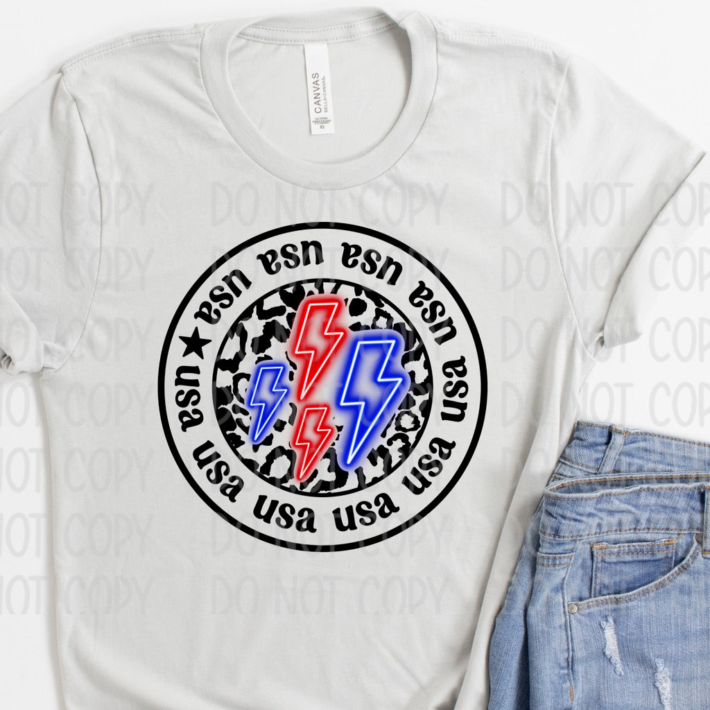 DTF TRANSFER USA Lightning Bolts