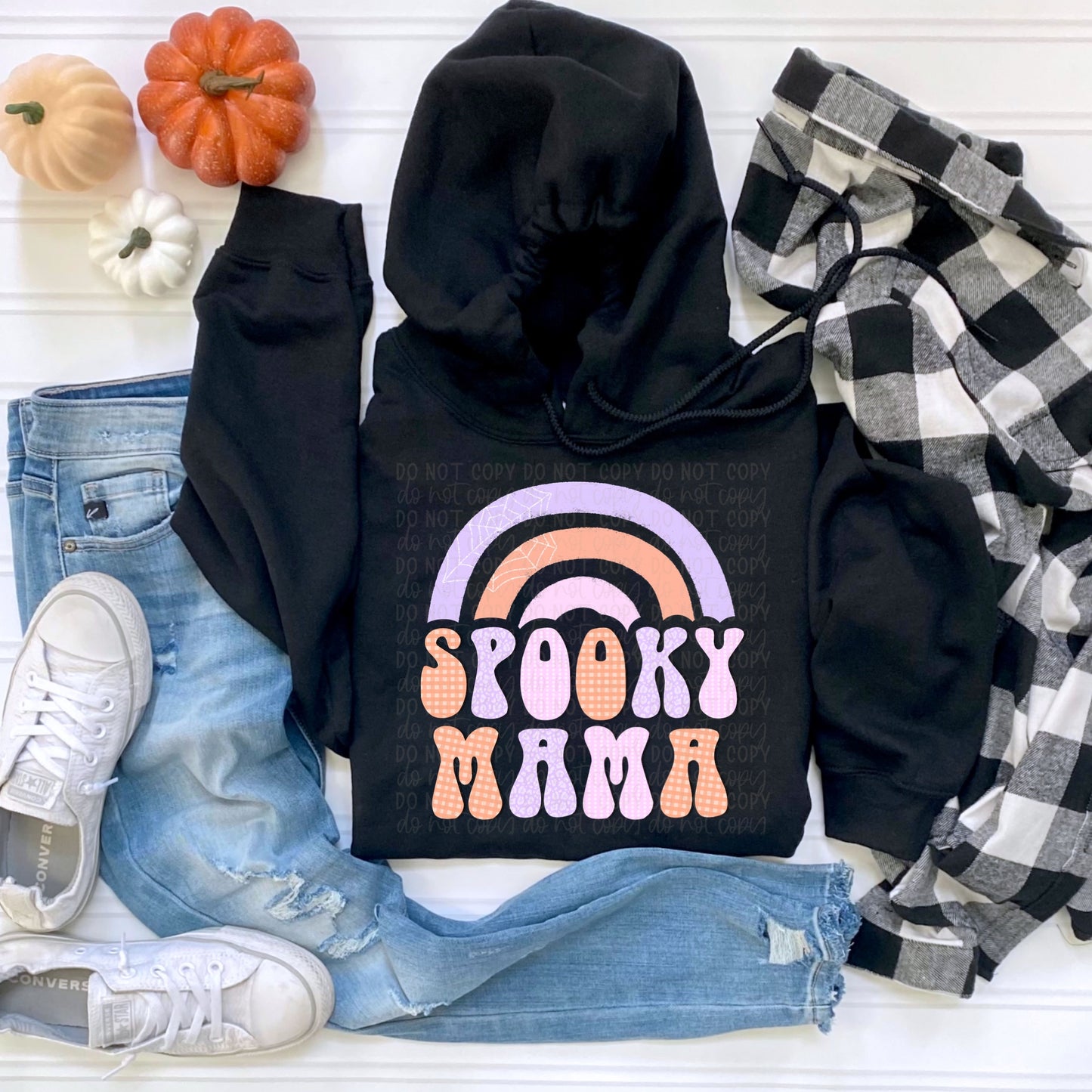 DTF TRANSFER Spooky Mama Retro Rainbow