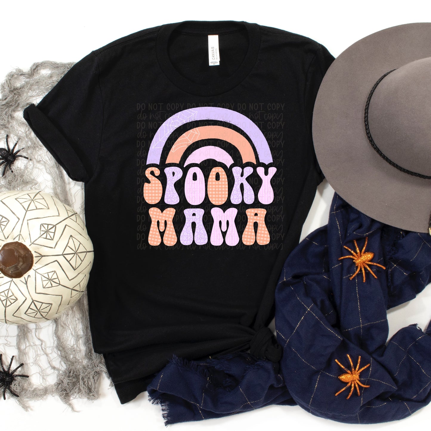 DTF TRANSFER Spooky Mama Retro Rainbow