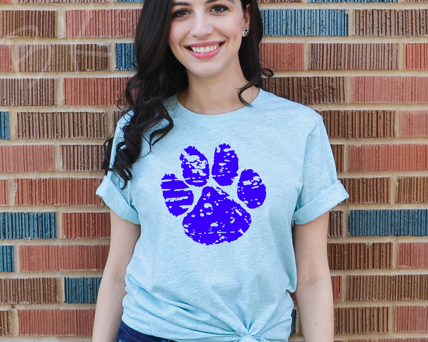 DTF TRANSFER Blue Paw Print