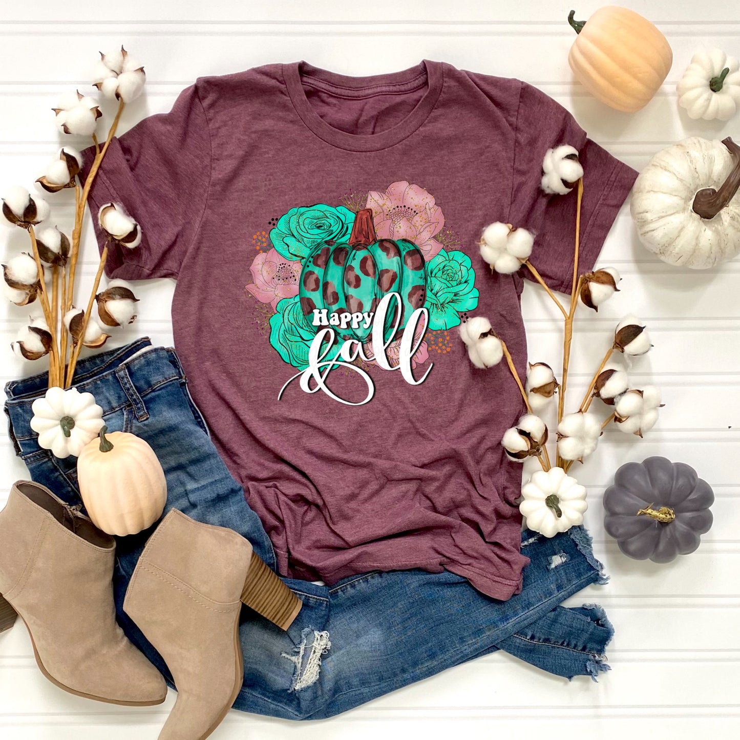 DTF TRANSFER Happy Fall Leopard Pumpkin