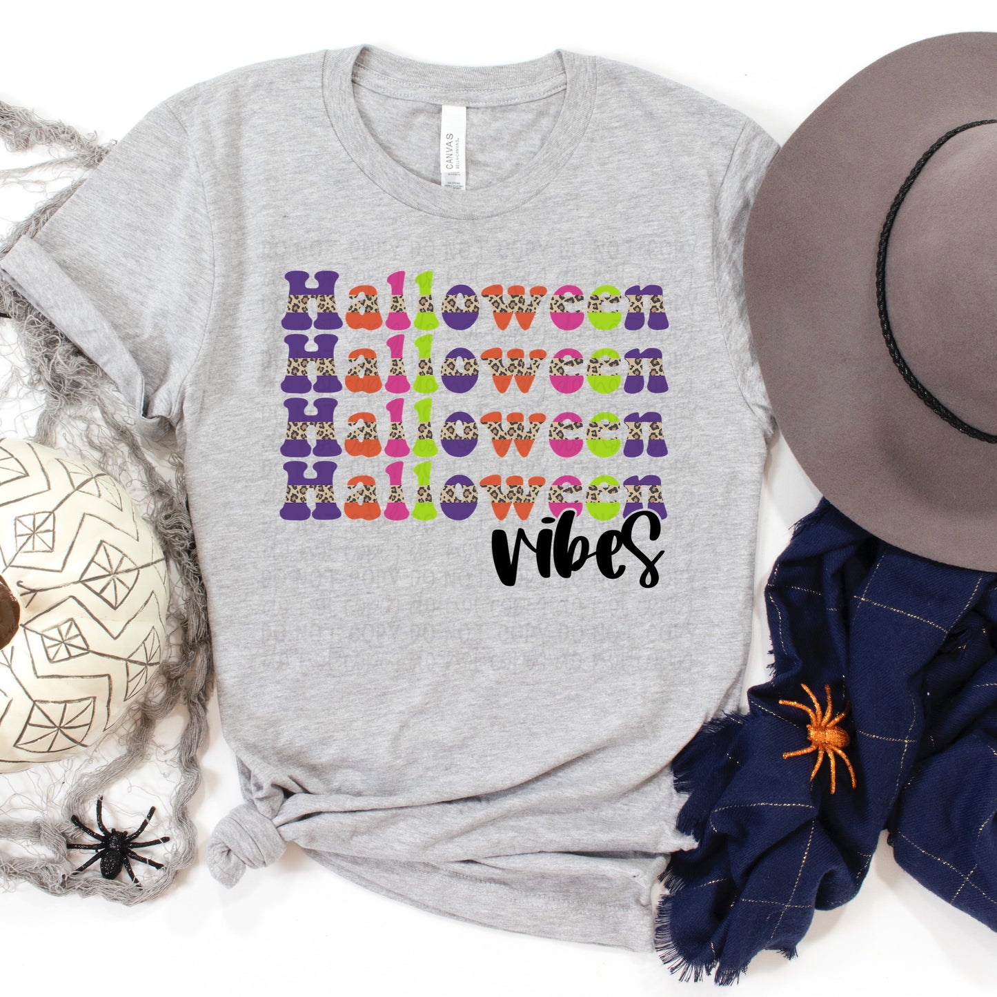 DTF TRANSFER Halloween Vibes Stacked Leopard