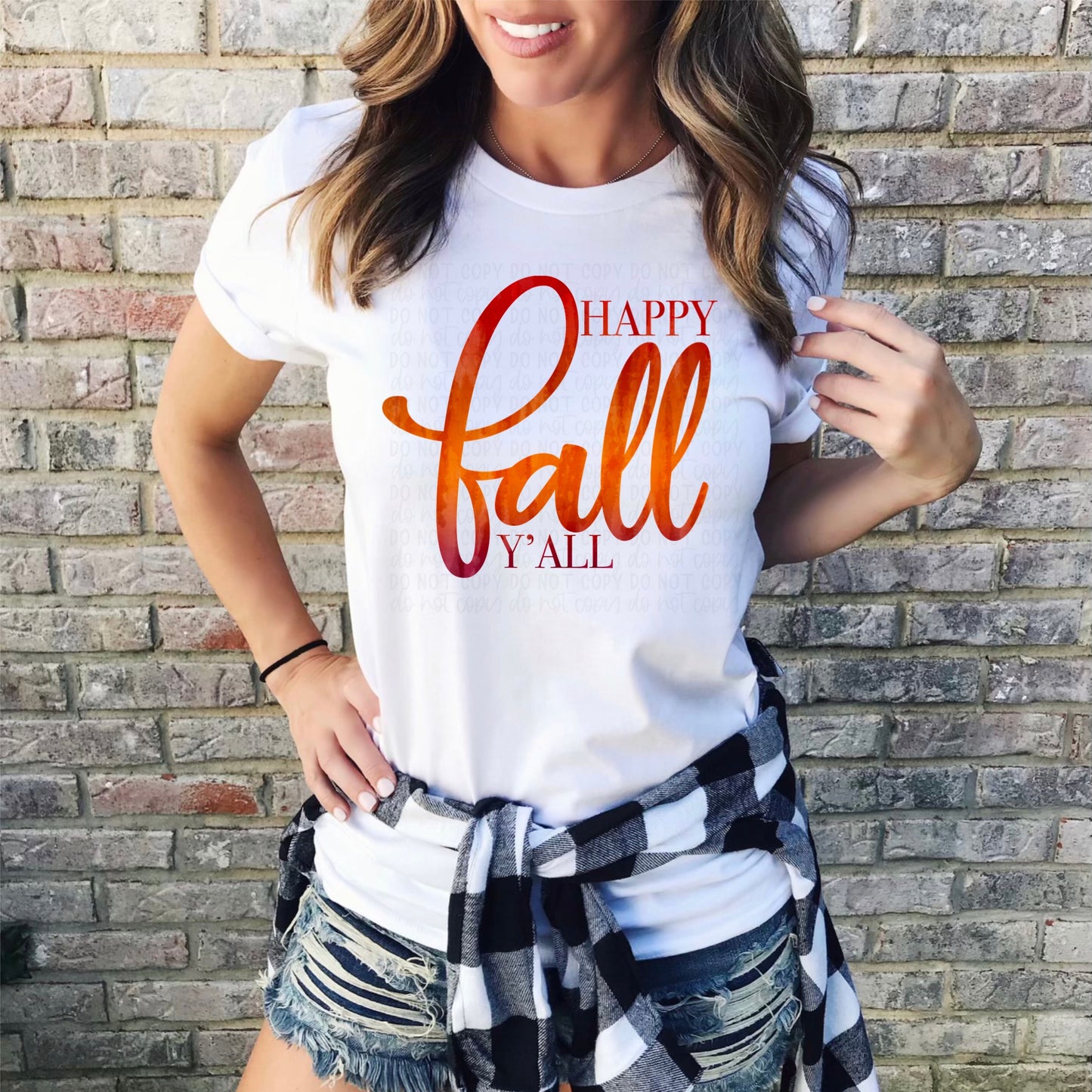 DTF TRANSFER Happy Fall Y'all Ombre