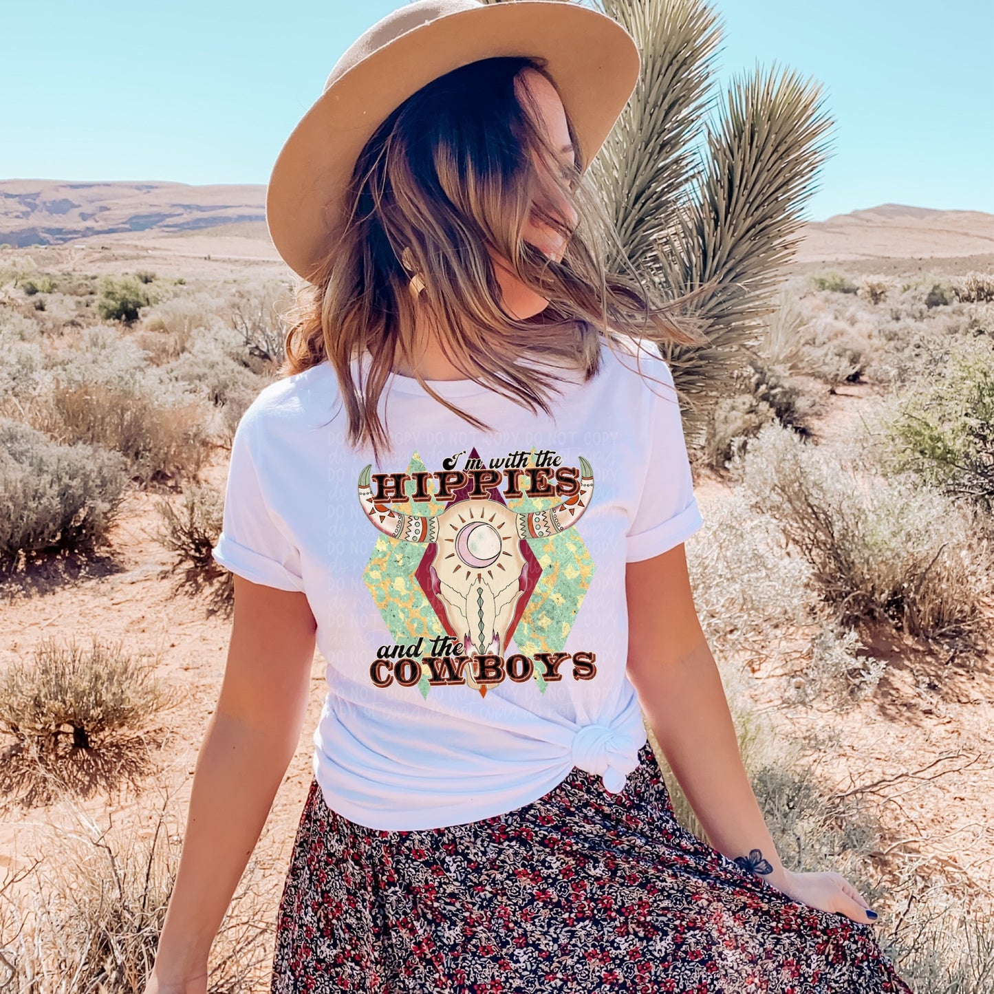 DTF TRANSFER I'm With The Hippies & The Cowboys
