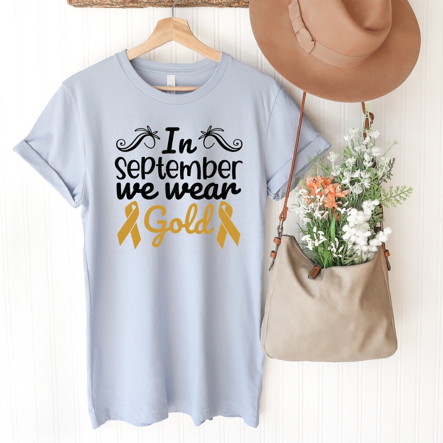DTF TRANSFER In September We Wear Gold Childhood Cancer Awareness