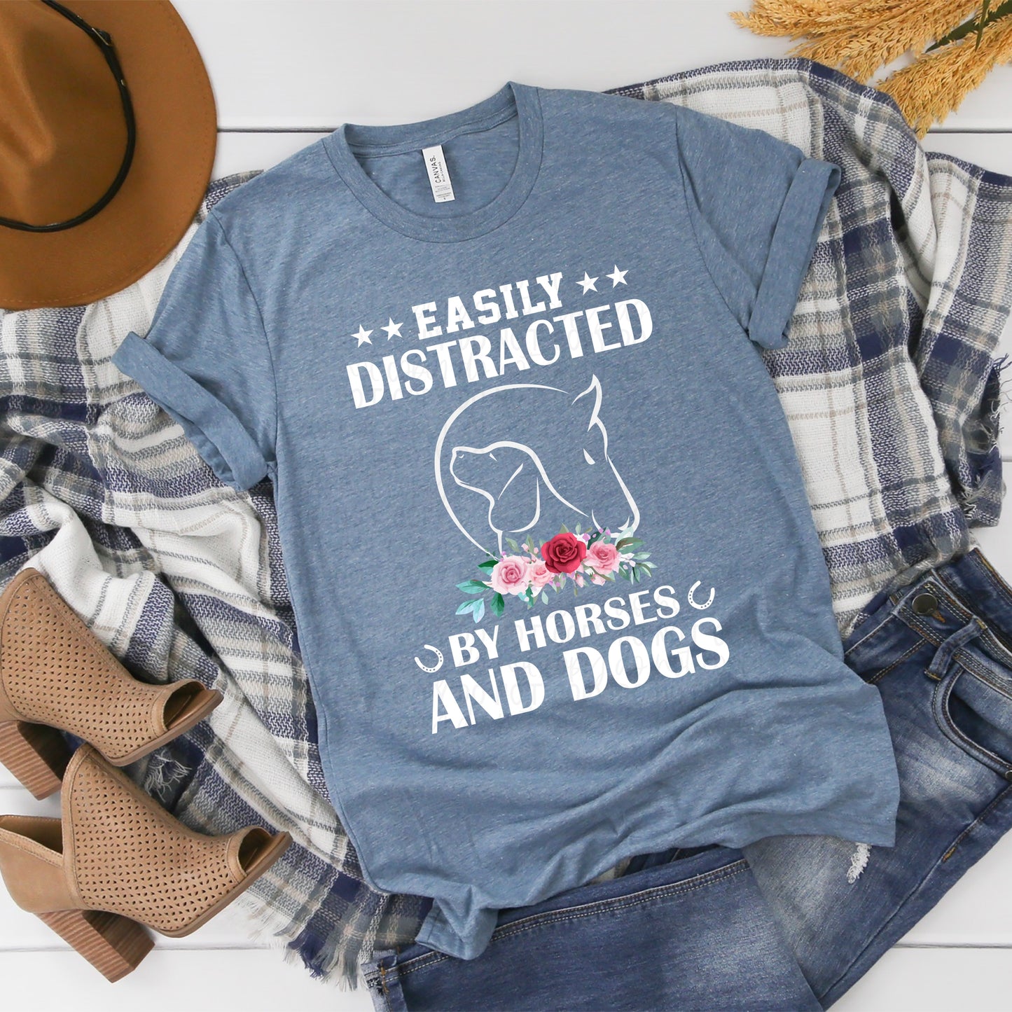 DTF TRANSFER Easily Distracted By Horses & Dogs