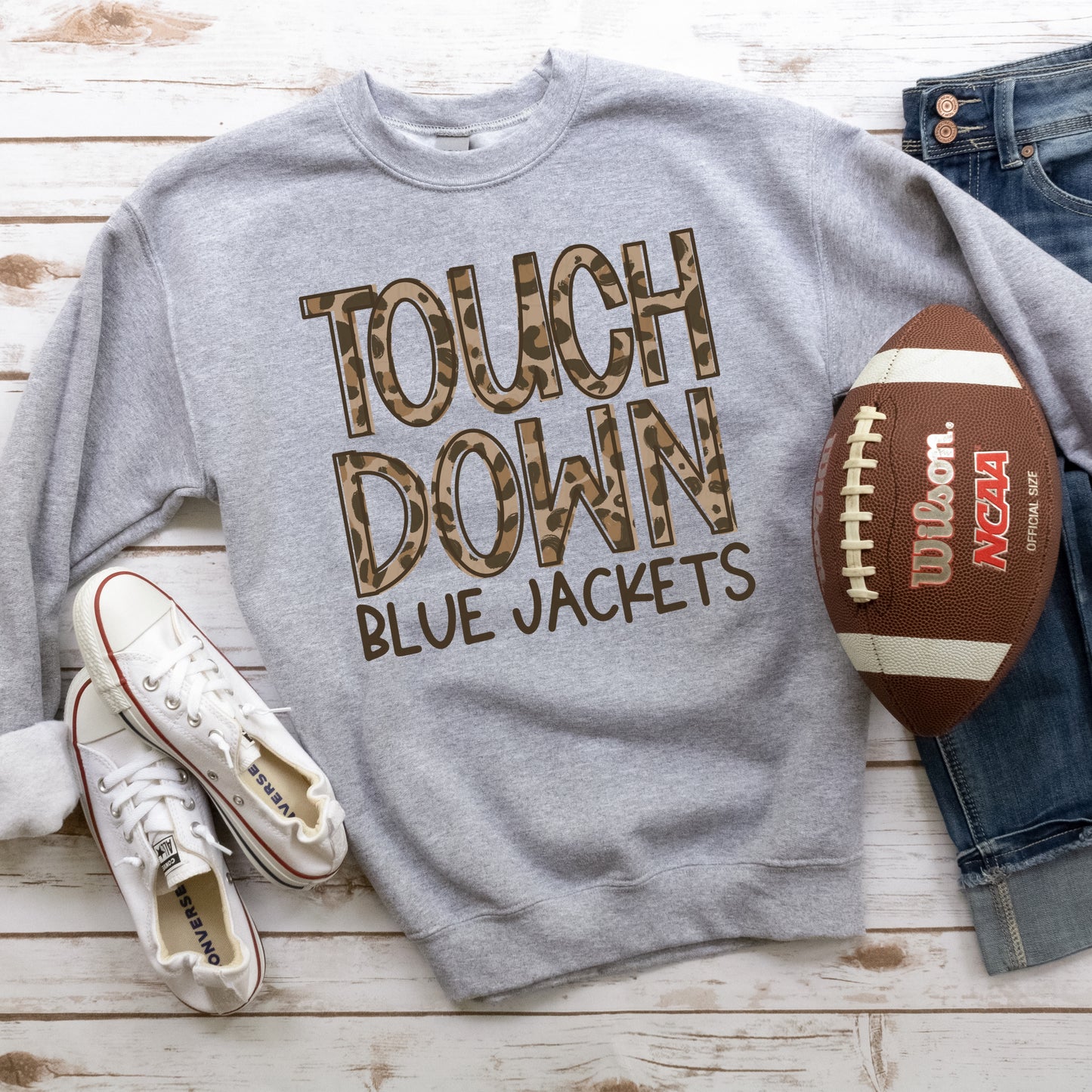 DTF TRANSFER Touch Down Blue Jackets