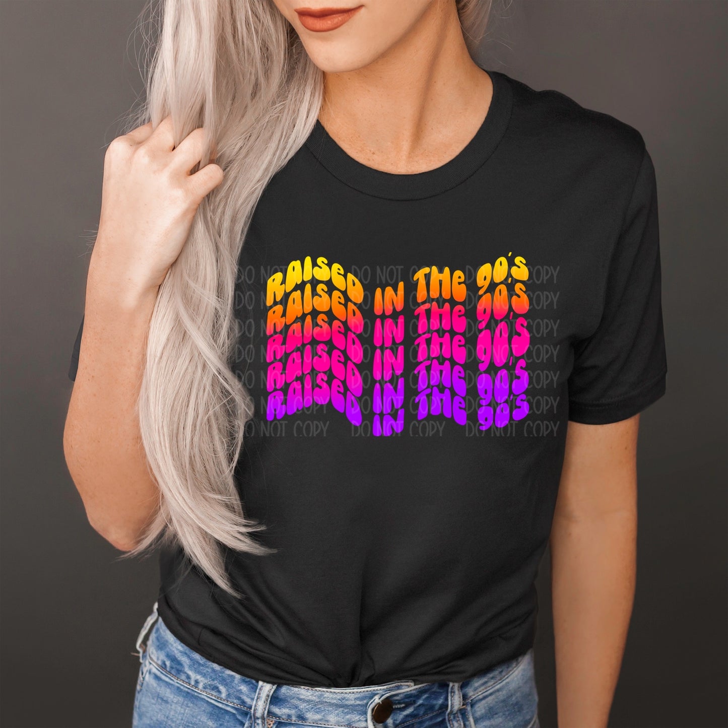 DTF TRANSFER Rainbow Retro Raised In The 90s