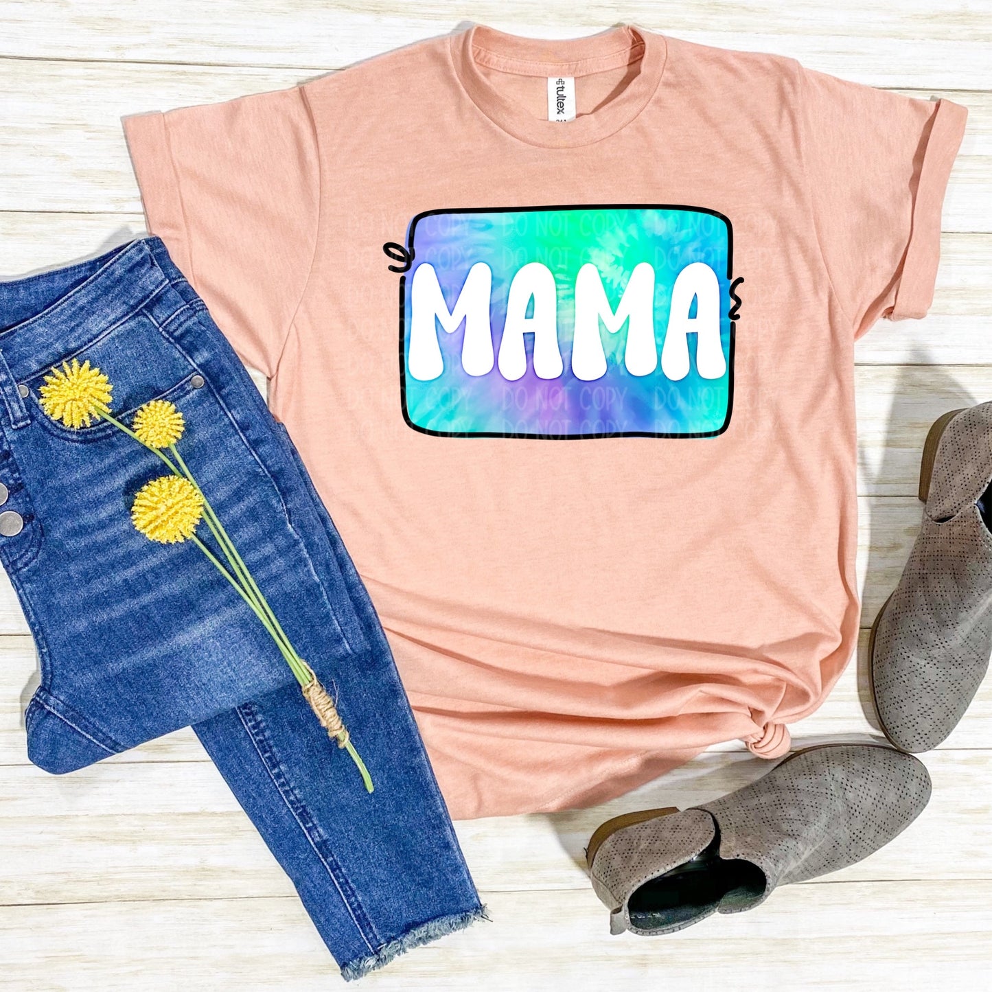 DTF TRANSFER Mama Tie Dye