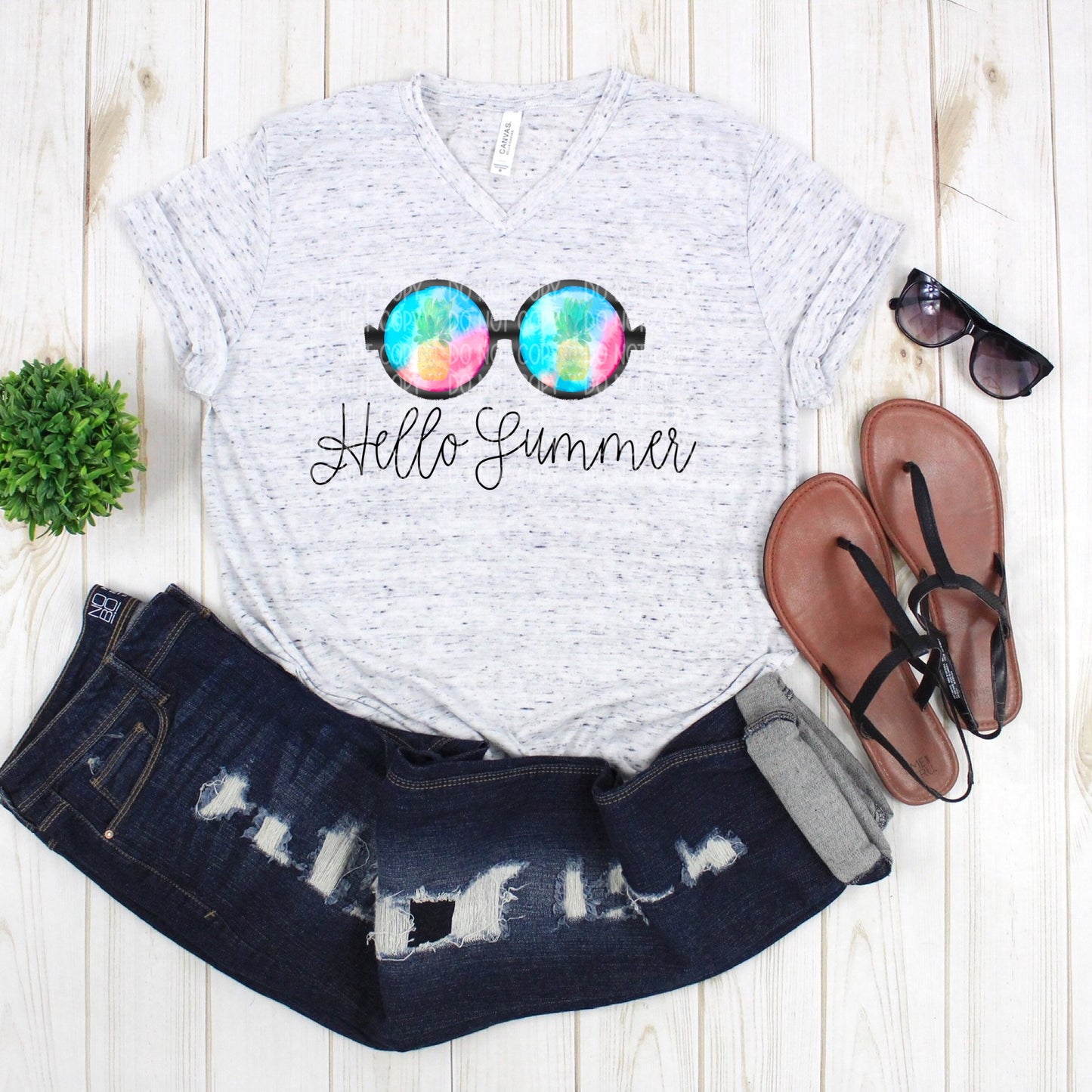 DTF TRANSFER Hello Summer Tie Dye Sunglasses