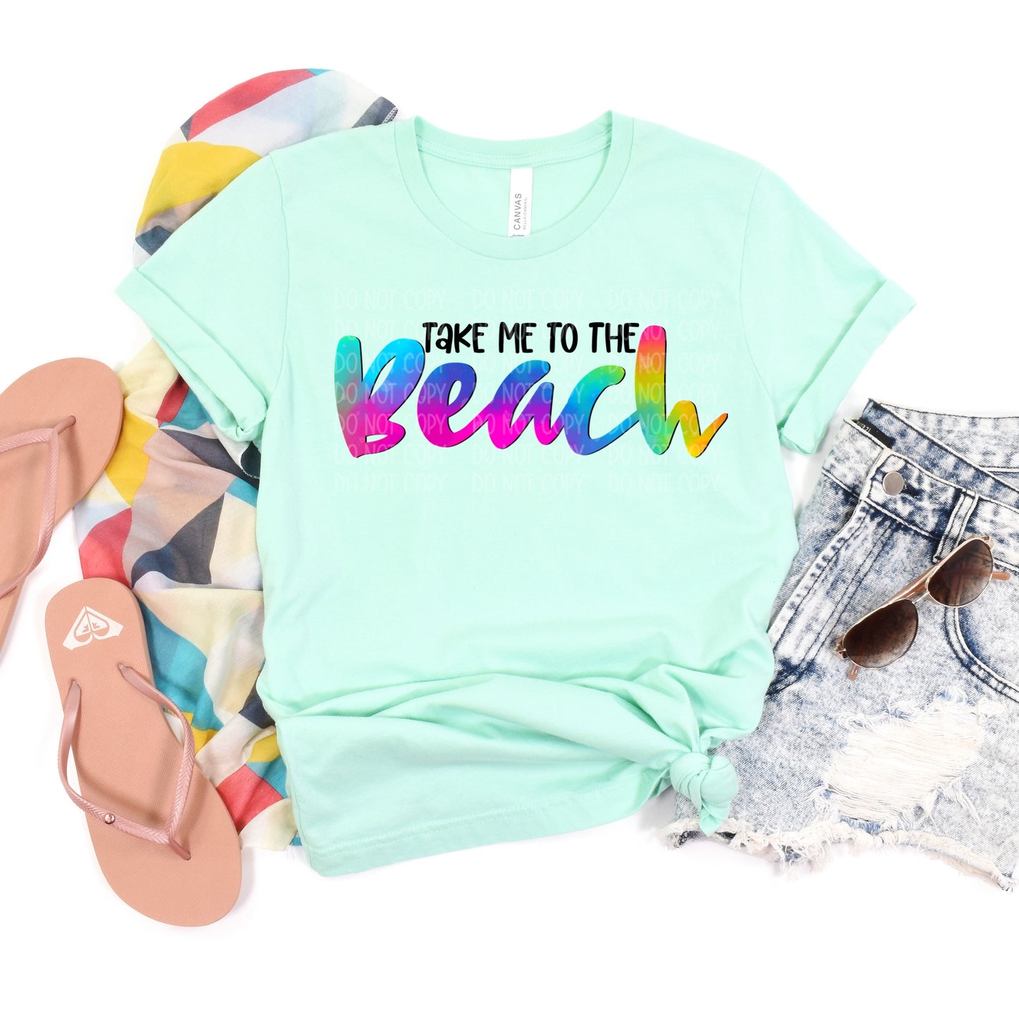 DTF TRANSFER Take Me To The Beach Tie Dye