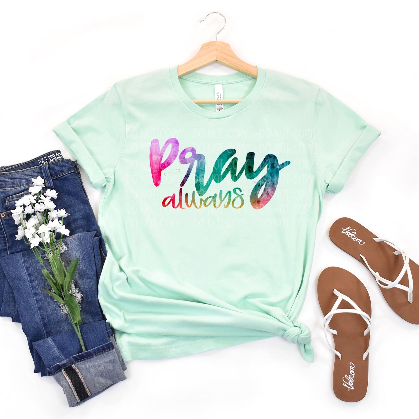 DTF TRANSFER Pray Always Tie Dye