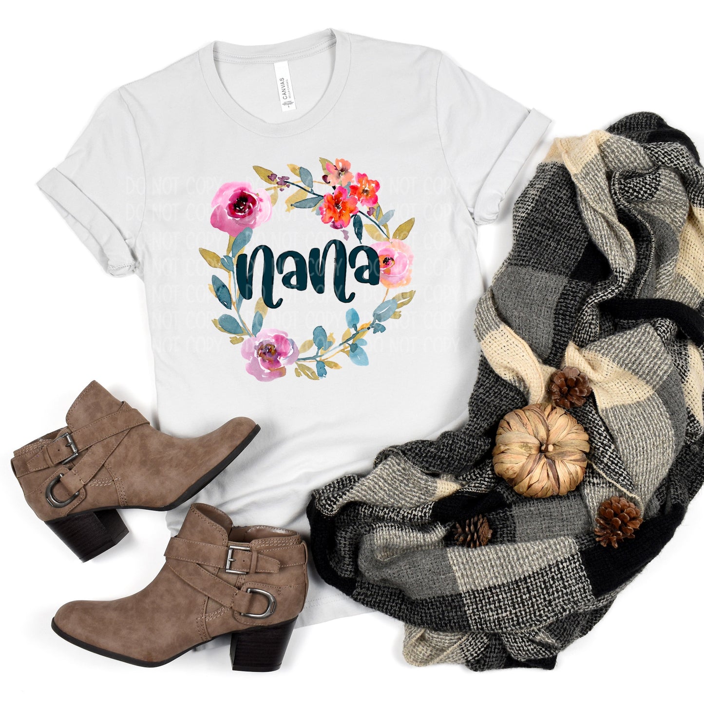 DTF TRANSFER Nana Floral Wreath