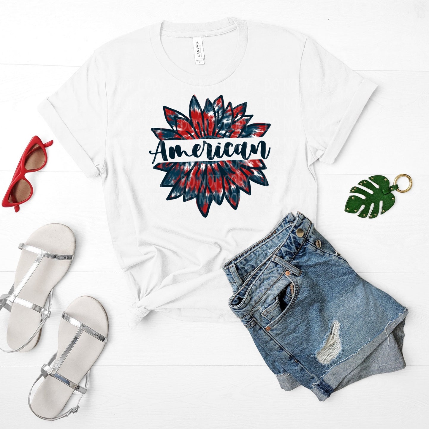 DTF TRANSFER Red, White & Blue Sunflower (American)