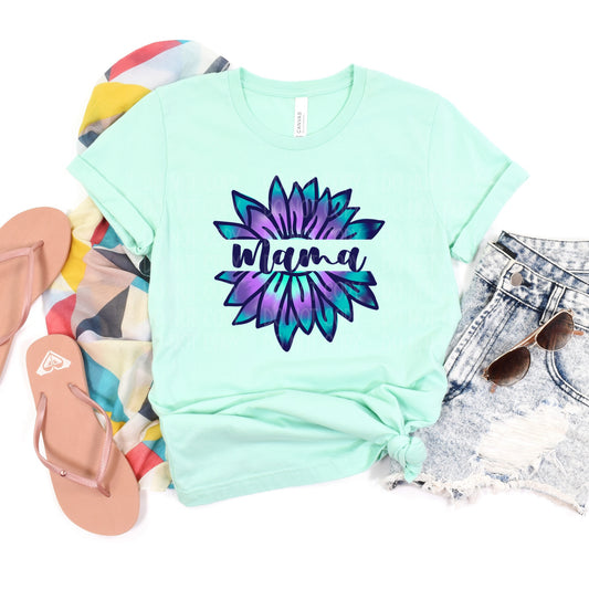 DTF TRANSFER Mama Blue & Purple Sunflower