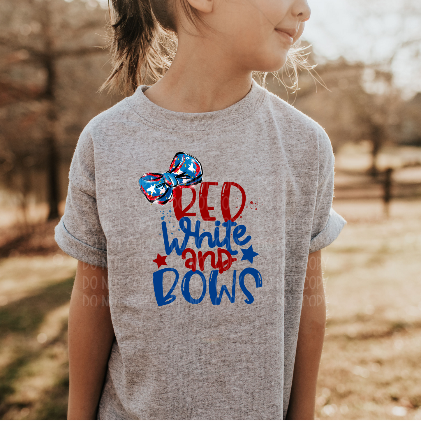 DTF TRANSFER Red, White & Bows