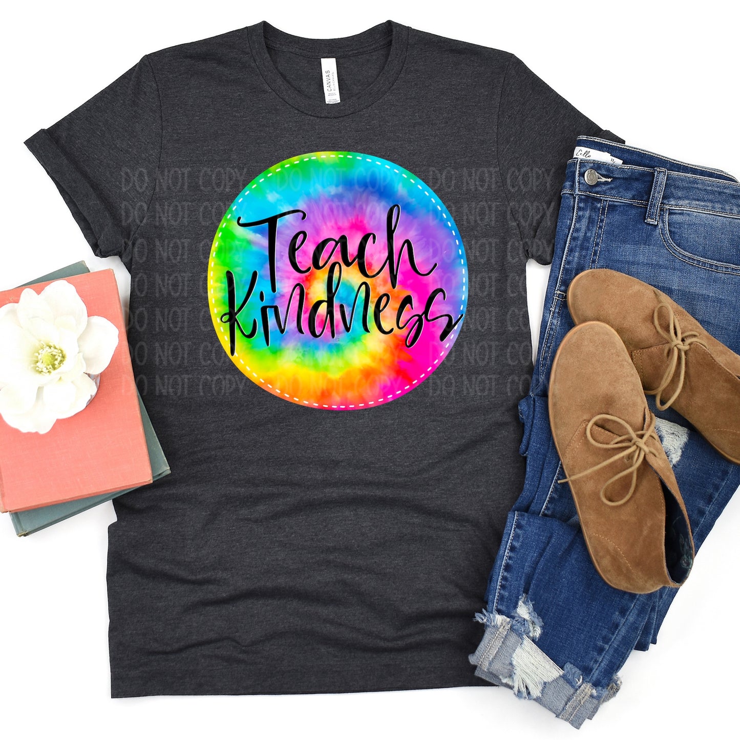 DTF TRANSFER Teach Kindness Tie Dye Circle