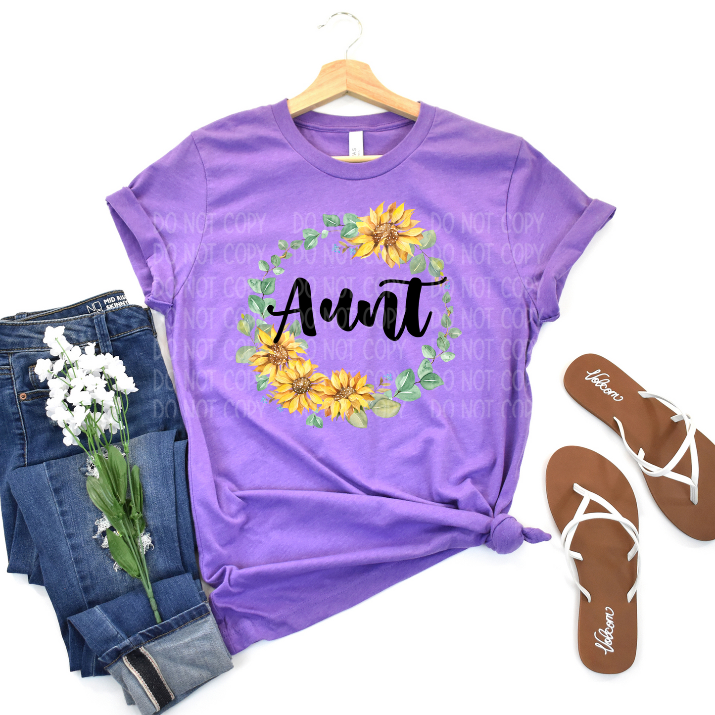 DTF TRANSFER Aunt Sunflower Wreath
