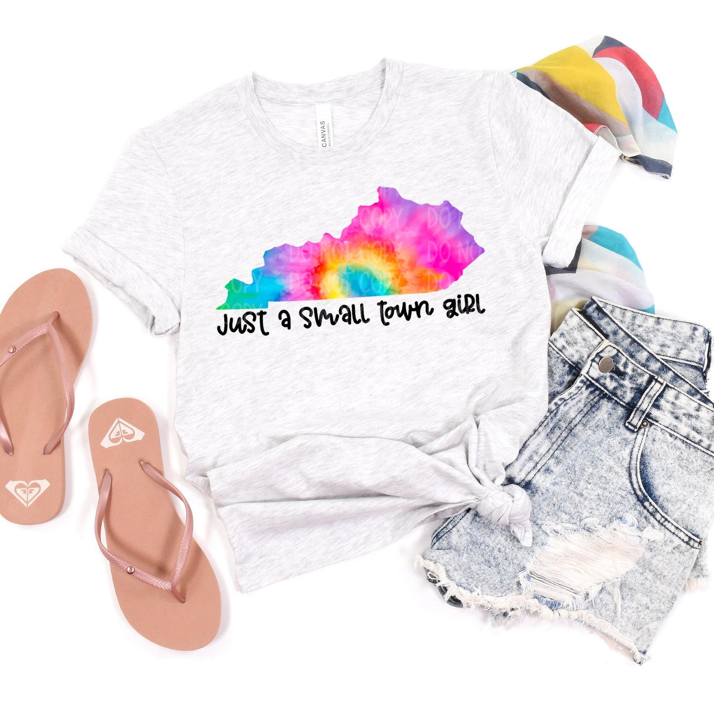 DTF TRANSFER Just A Small Town Girl Tie Dye KENTUCKY