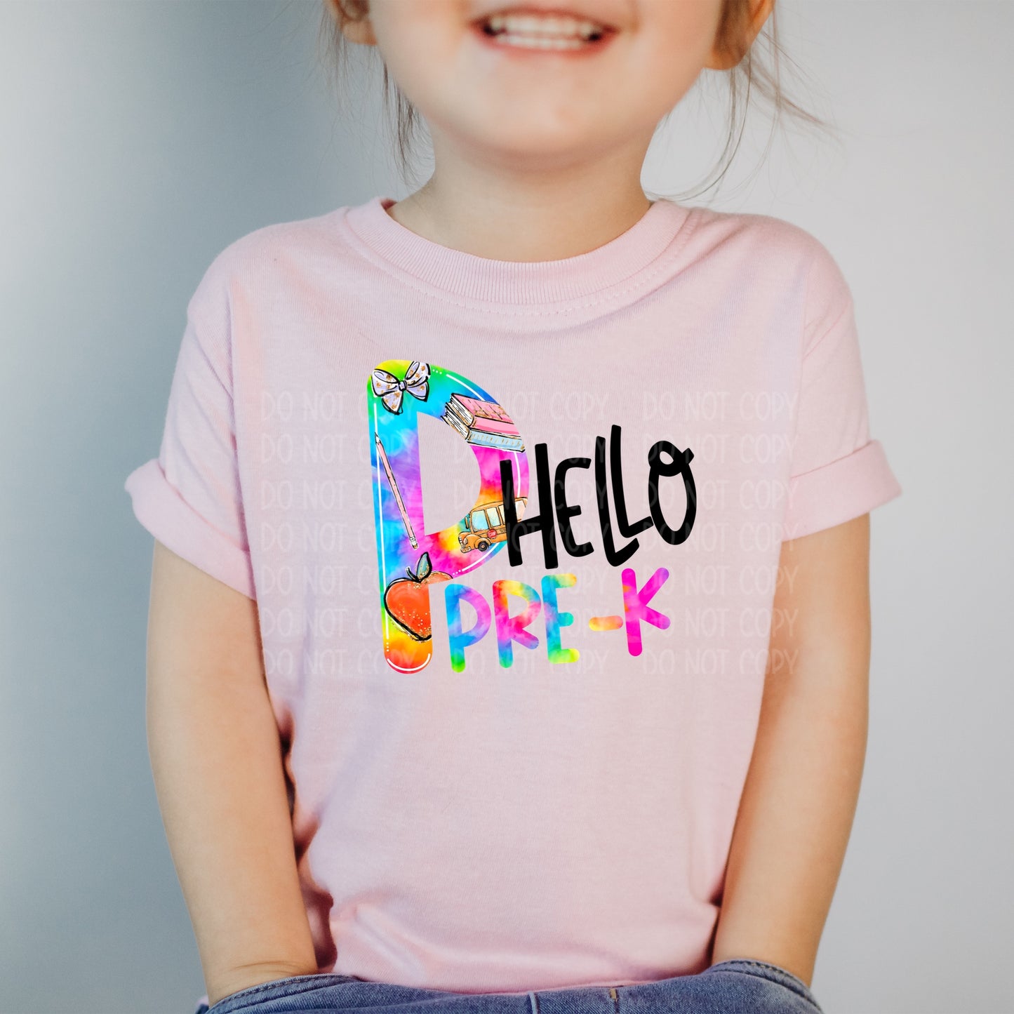 DTF TRANSFER Tie Dye Hello Pre-K