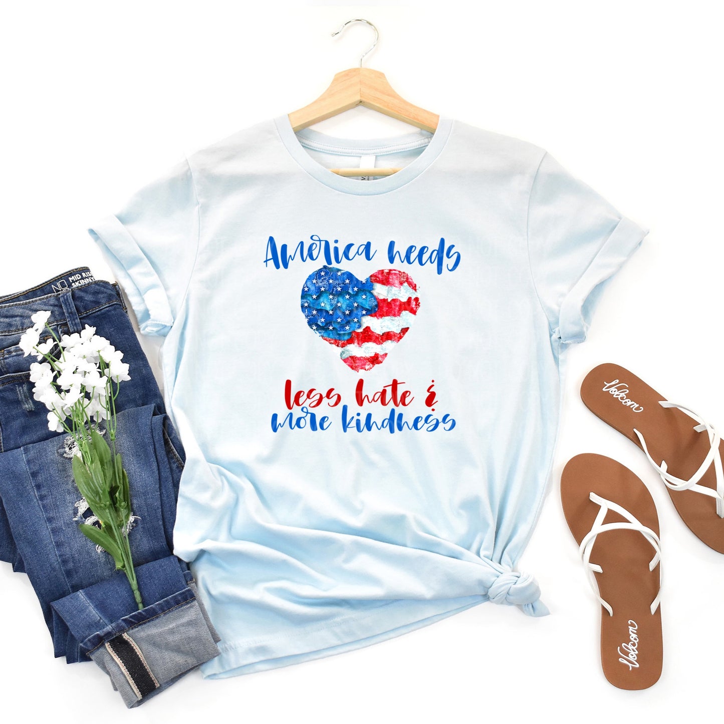 DTF TRANSFER America Needs Less Hate & More Kindness