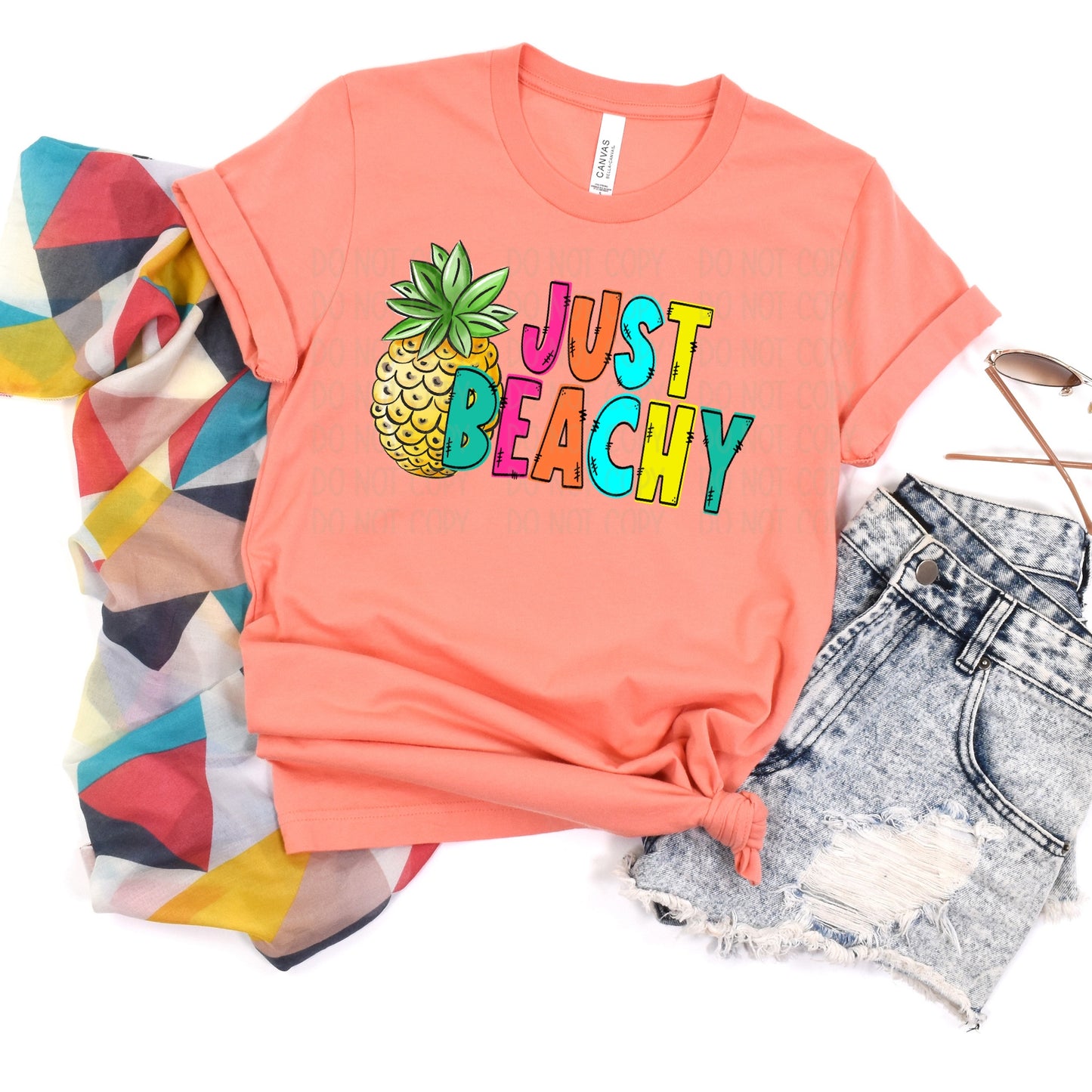 DTF TRANSFER Just Beachy Pineapple