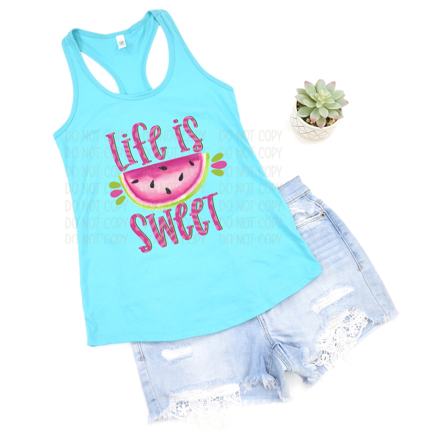 DTF TRANSFER Life Is Sweet Watermelon