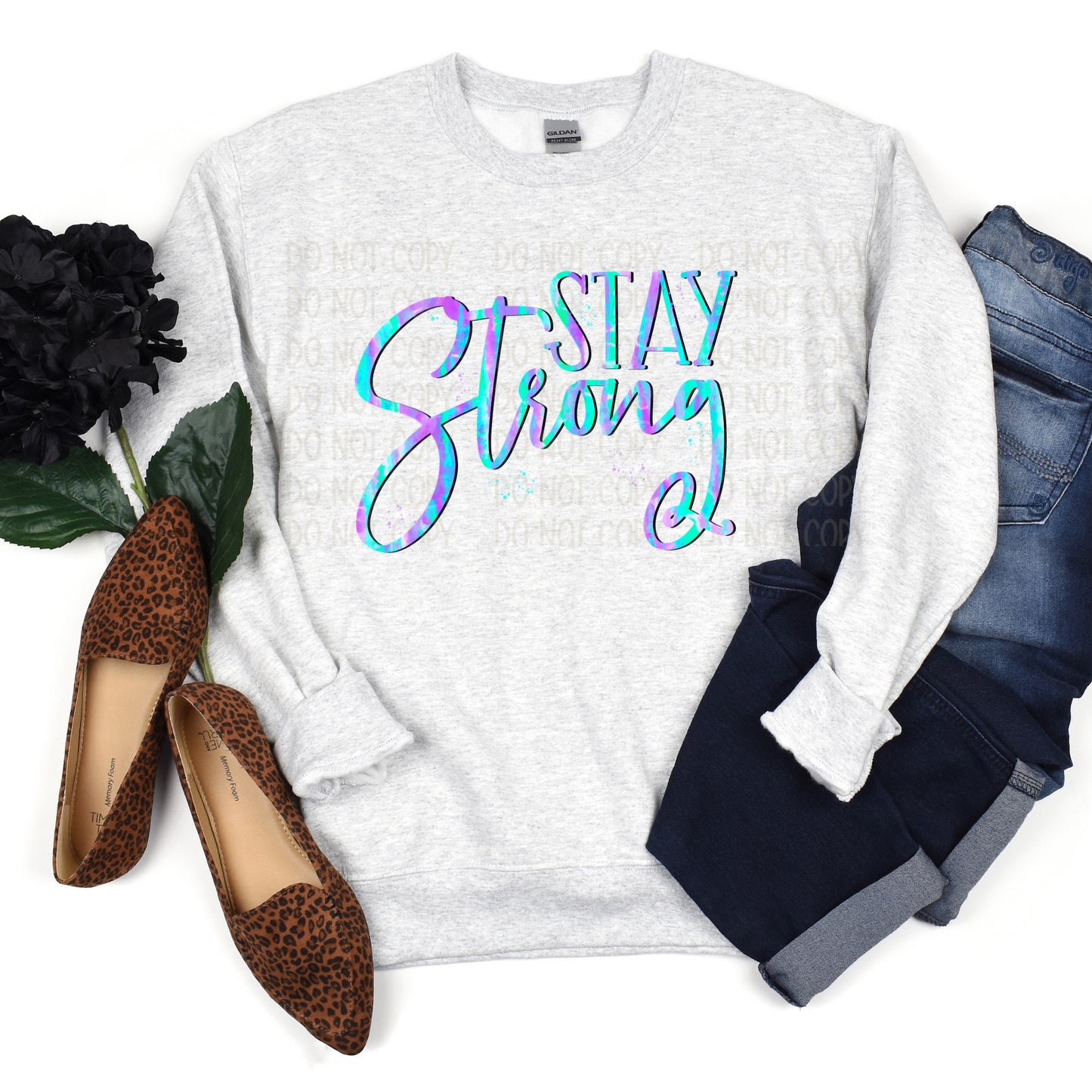 DTF TRANSFER Stay Strong Blue/Purple