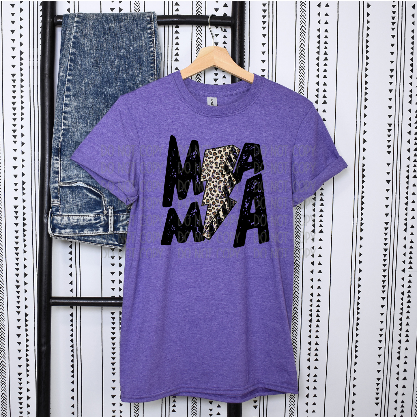 DTF TRANSFER Mama Leopard Lightning Bolt