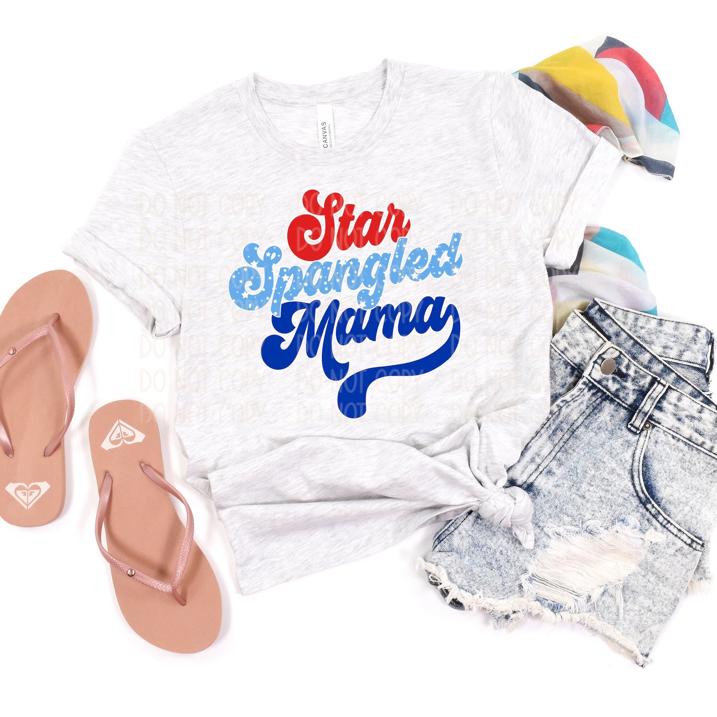 DTF TRANSFER Star Spangled Mama (Red/Stars/Blue)