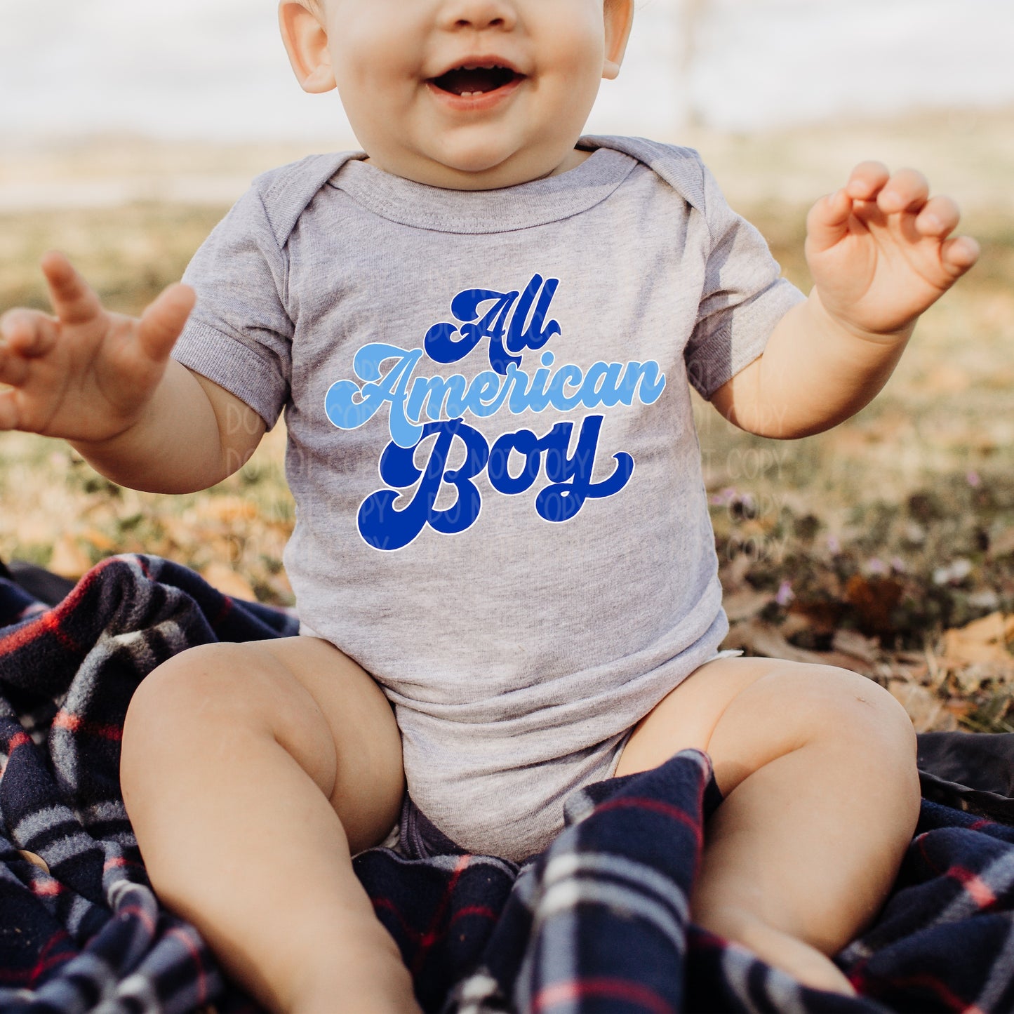 DTF TRANSFER All American Boy (Blue/Blue)