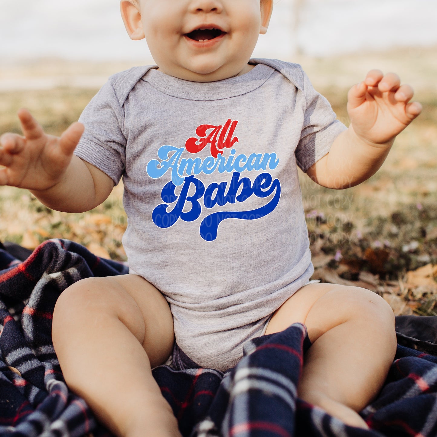 DTF TRANSFER All American Babe (Red/Blue)