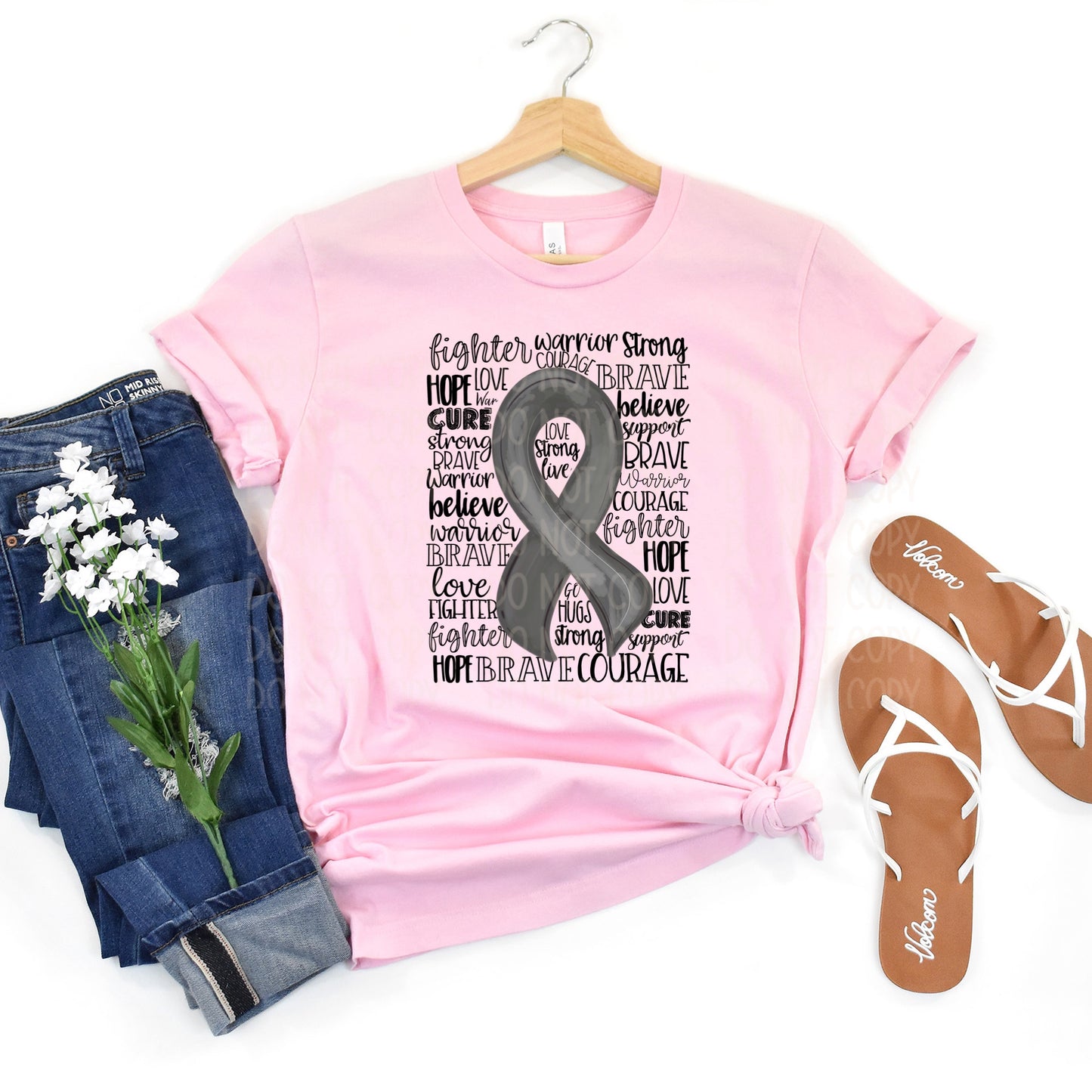 DTF TRANSFER Gray Ribbon (Awareness)
