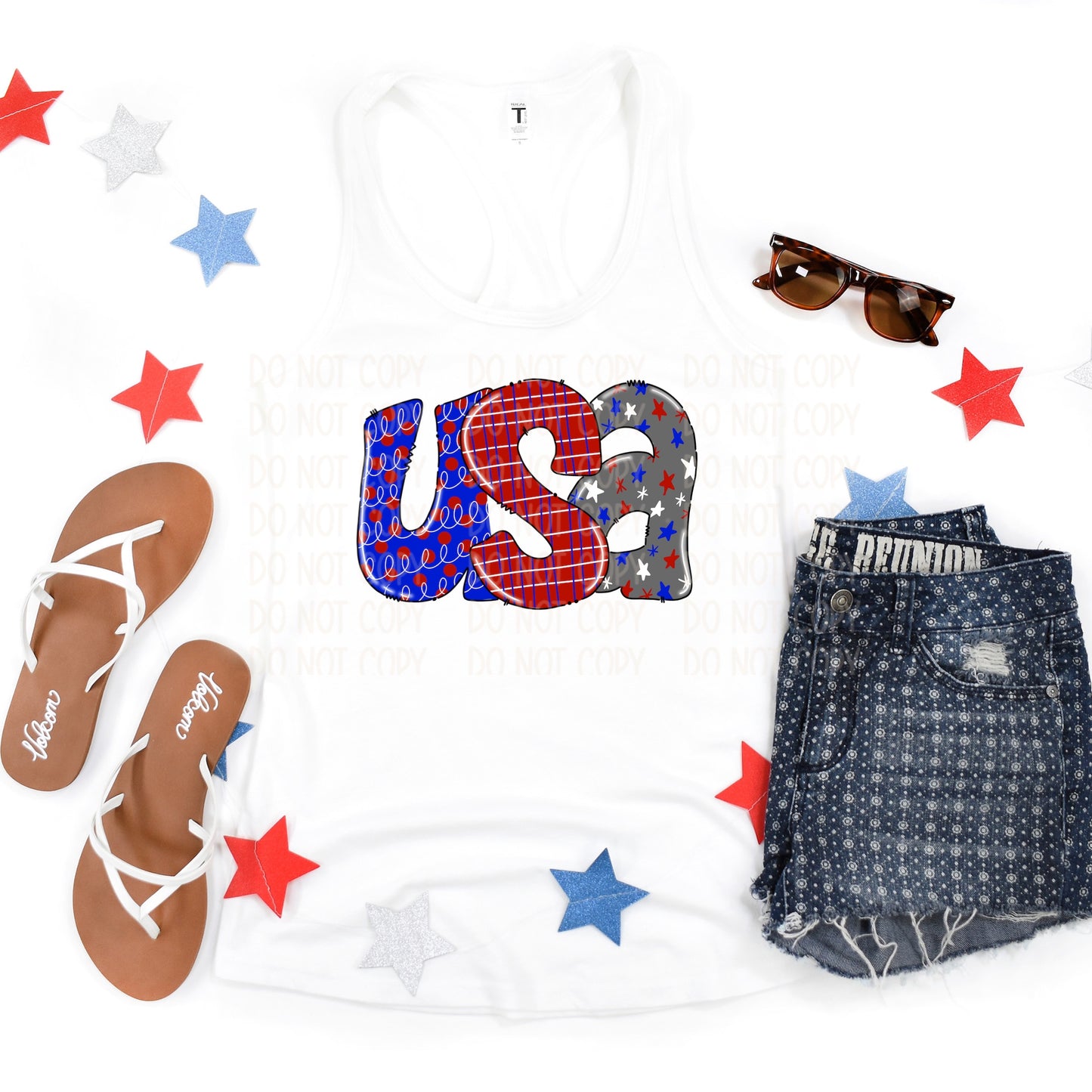 DTF TRANSFER USA Bubble Letters