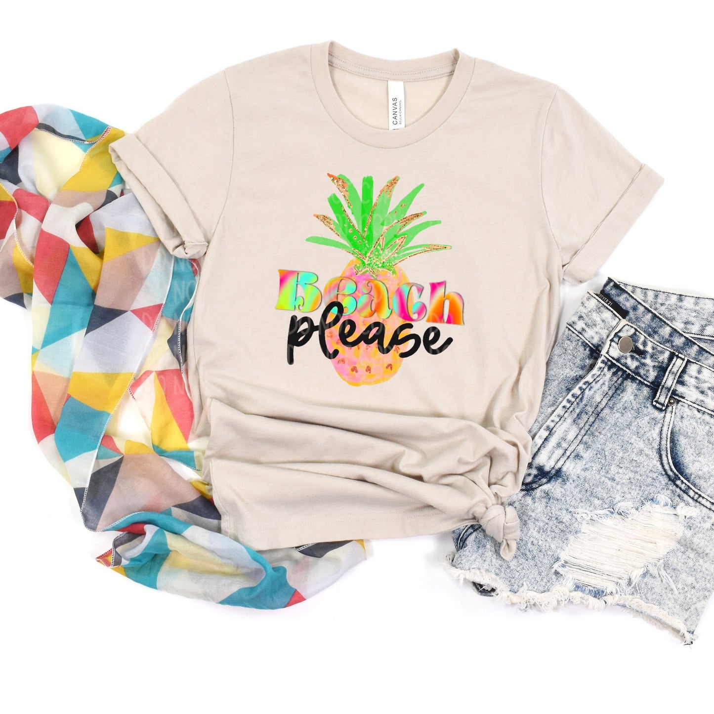 DTF TRANSFER Beach Please Pineapple