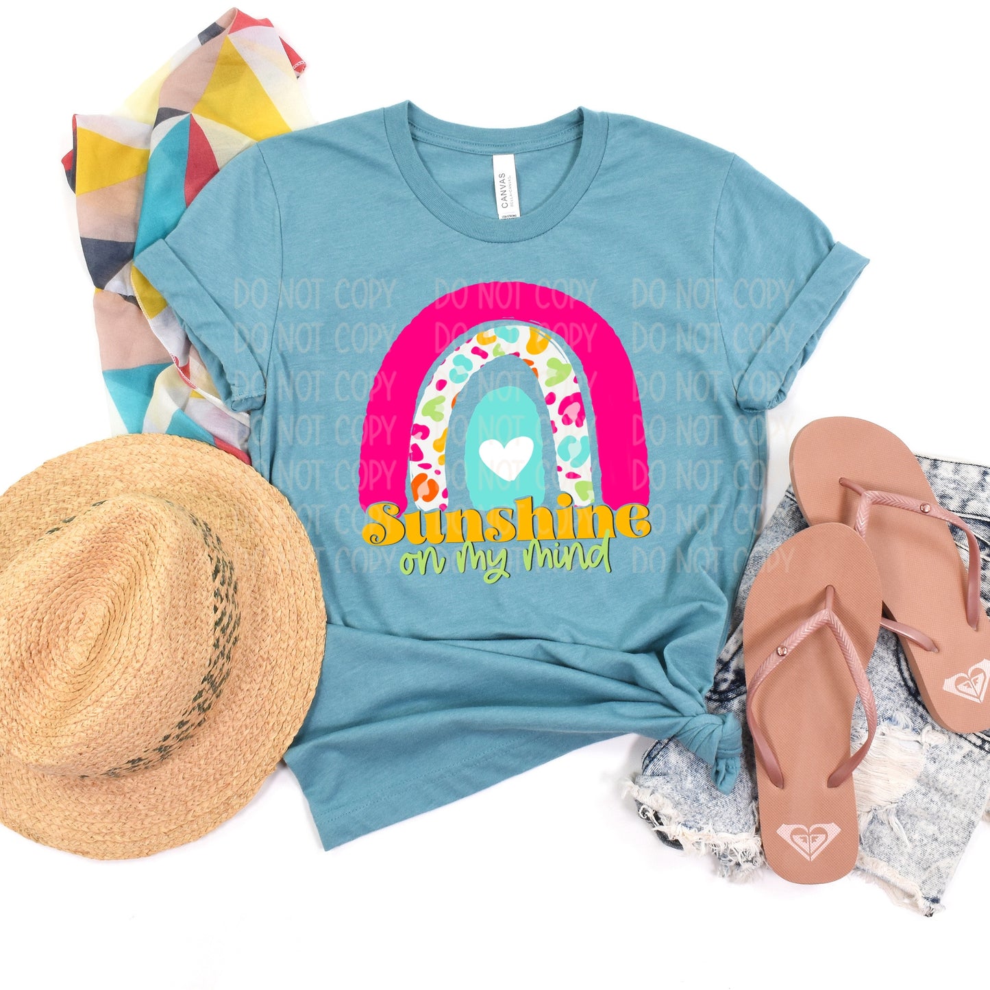 DTF TRANSFER Sunshine On My Mind Rainbow