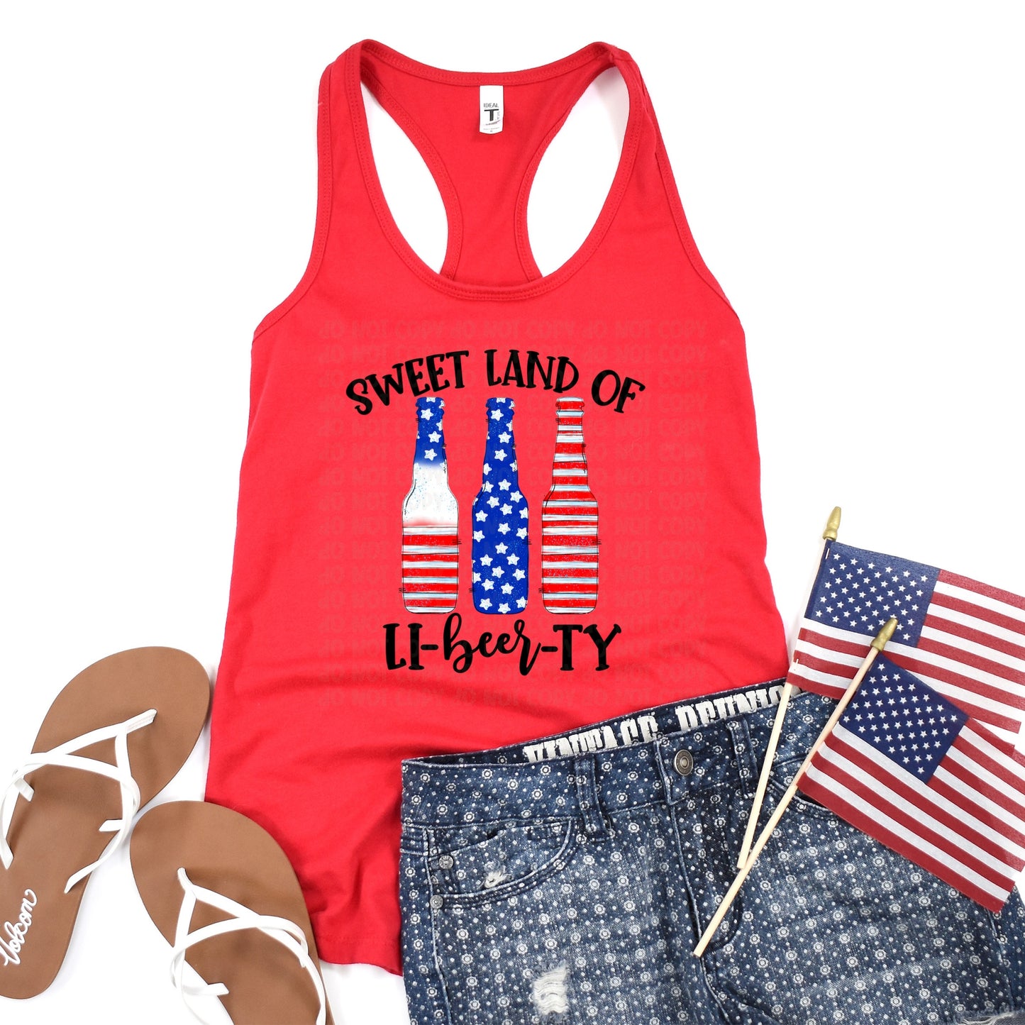 DTF TRANSFER Sweet Land of Liberty Bottlenecks