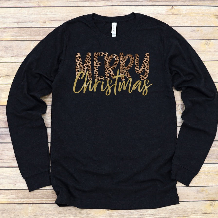 DTF TRANSFER Merry Christmas Leopard Print