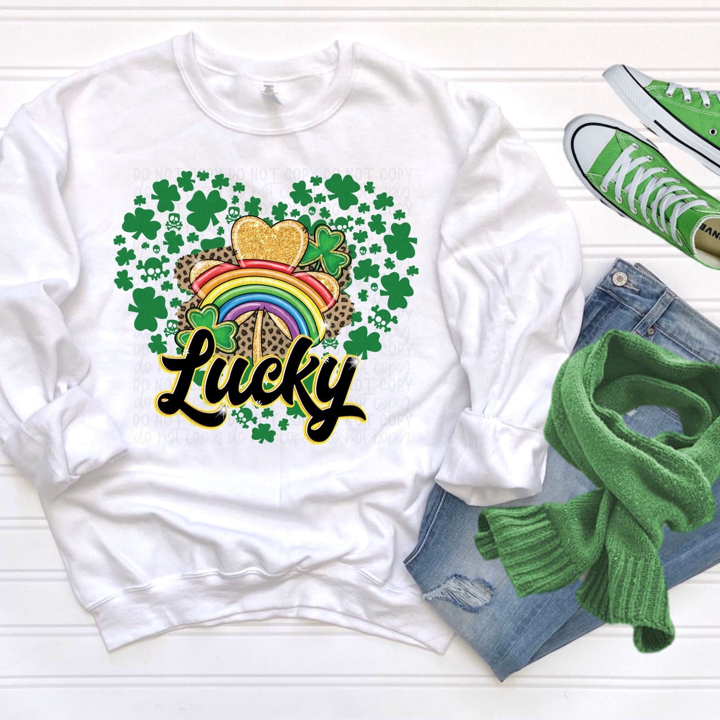 DTF TRANSFER Lucky Shamrock Heart